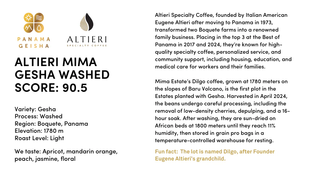 Altieri Mima Estate Gesha Washed [Score: 90.5] - Image 3